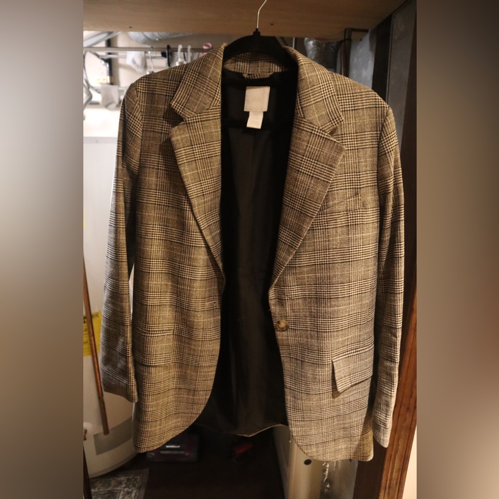 H&M Gray Tailored Blazer Professional Suit Jacket